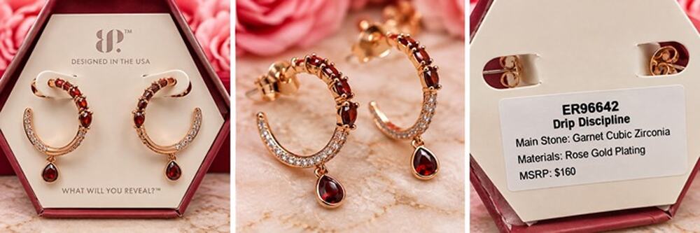 Bomb Party January Birthday 2026 Drip Discipline Rose Gold Earrings